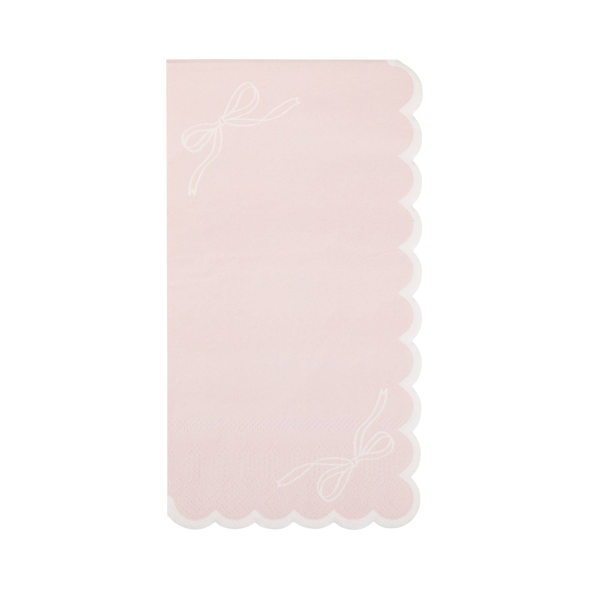 My Mind’s Eye – wholesale Disposable napkin – PLNP1737 - Pink Corner Bows Guest Napkin0