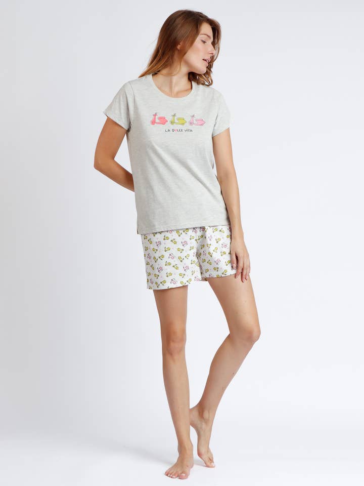 ADMAS - Wholesale Sleepwear Set - Women's - LA DOLCE VITA SHORT SLEEVES PYJAMAS4