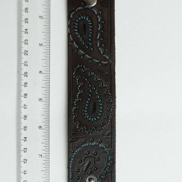 Leto Accessories - Wholesale Cuff Bracelet - Boho Paisley Embossed Leather Bracelet – Unique Cuff