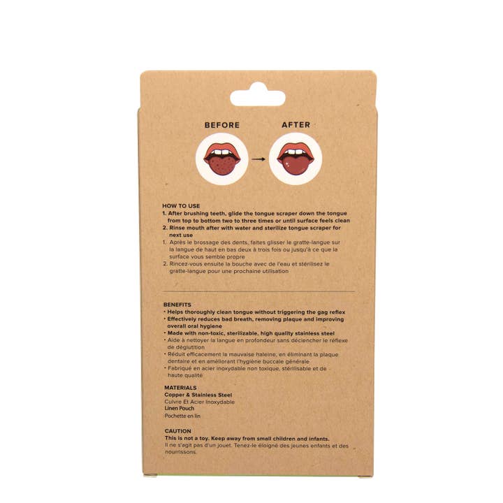 Lindo - Vente Gratte-langues - Grattoir à langue Lindo (Duo) avec sacs de voyage - 3 pièces/paquet
