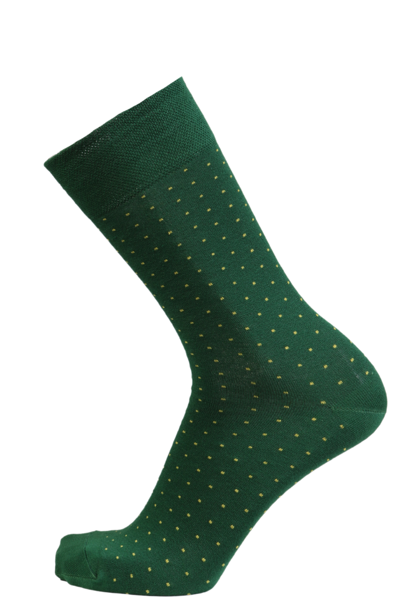 Sokisahtel I BestSockDrawer - Wholesale Socks - Men's - MARCO Green Viscose Socks with Dots Fun Style and Comfort2