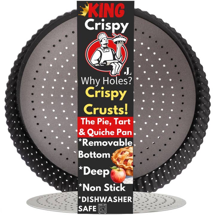 King Crispy's Pie Tart & Quiche Pan. Holes For Crispy Crusts for wholesale by Jean Lemond