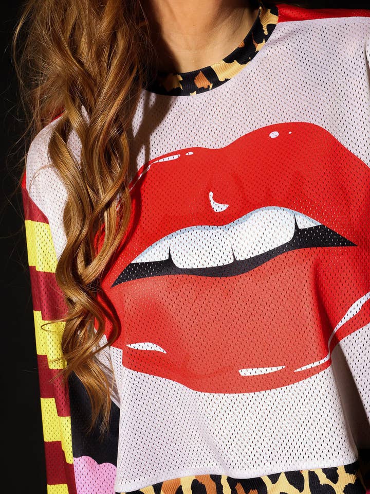 Don’t Quote Me Cropped Mesh Top for wholesale by Burnt Toast