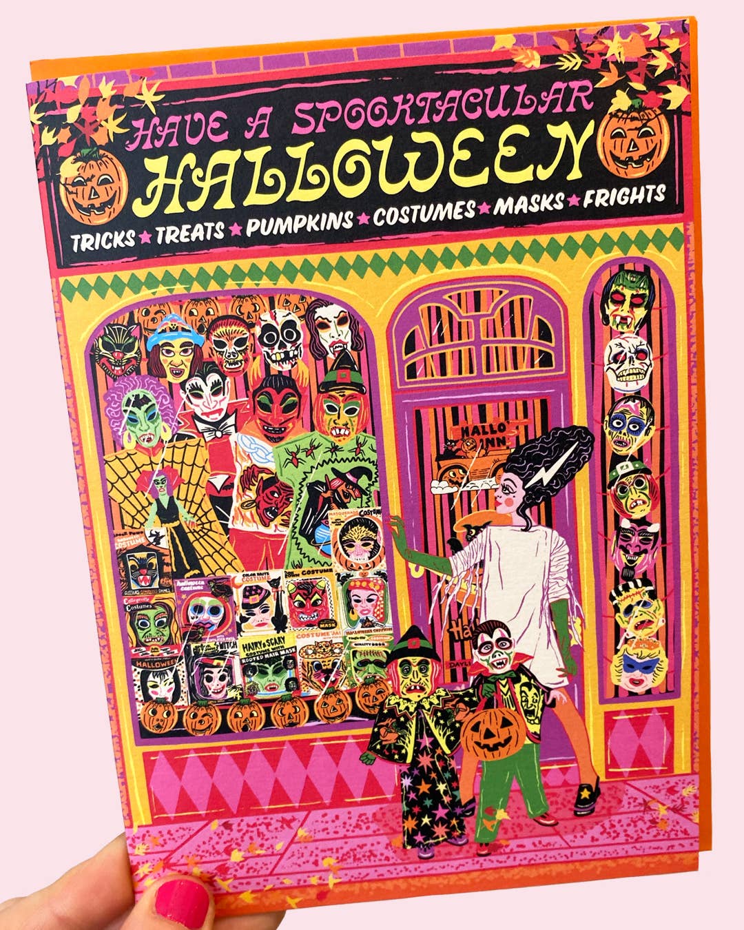 Lost Plots - Vente Cartes d'Halloween - Carte de vœux de la boutique de costumes d'Halloween Spooktacular1