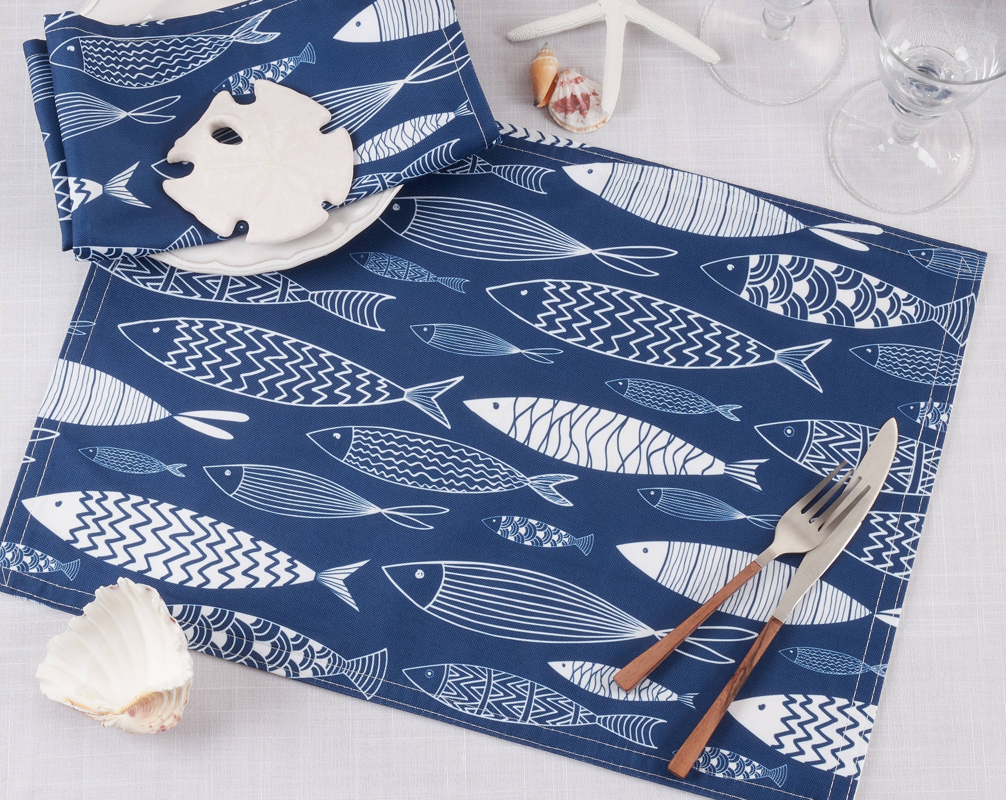 Navy Blue Fish Placemat for wholesale on Faire1