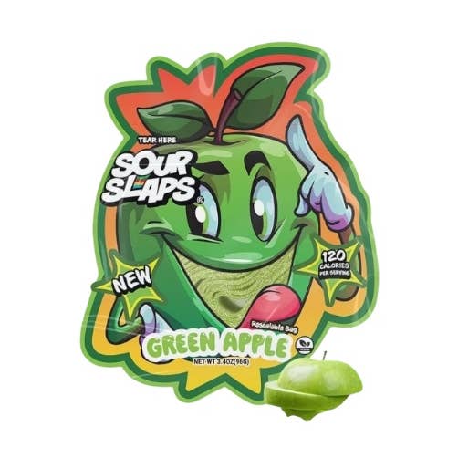 Fizz and Sweets Wholesale - Wholesale Gummy - Nieuwe Sour Slaps Groene Appel - Zure Riemen0