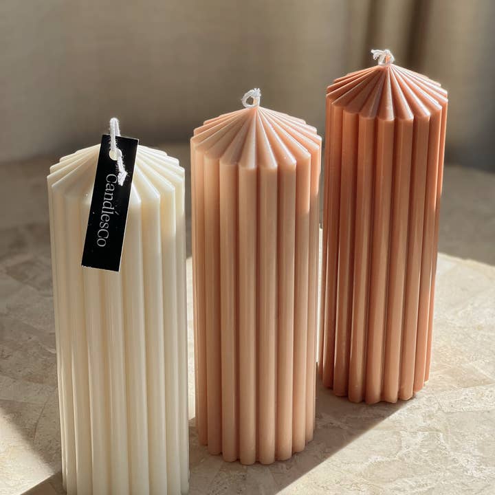 CandlesCo Australia - Wholesale Pillar candle - Ribbed Peak Pillar10