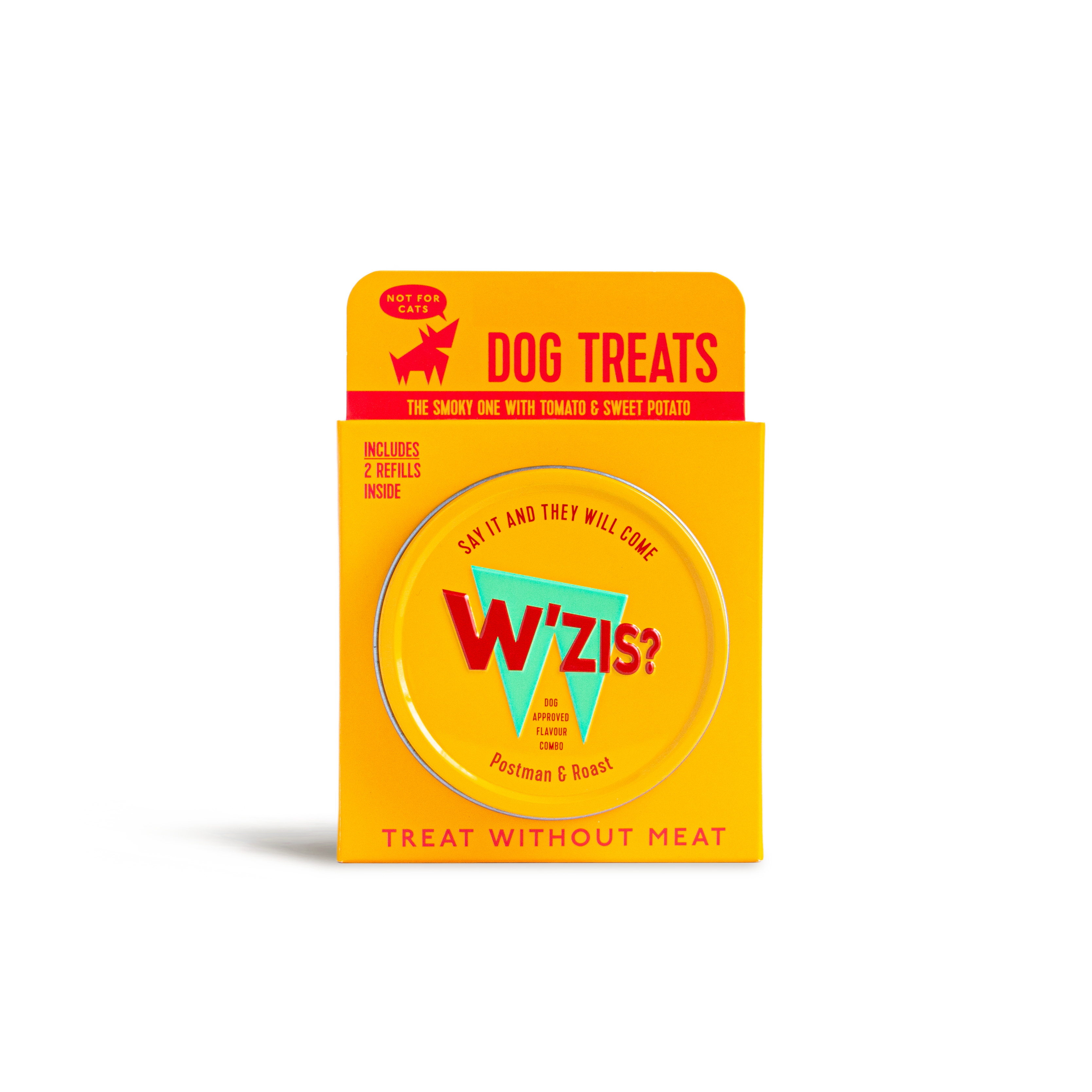 W'ZIS – Großhandel Leckerlis – Hund – W'ZIS Postman & Roast: Dose mit Nachfüllpackungen (8 Stück im Außenkarton)1