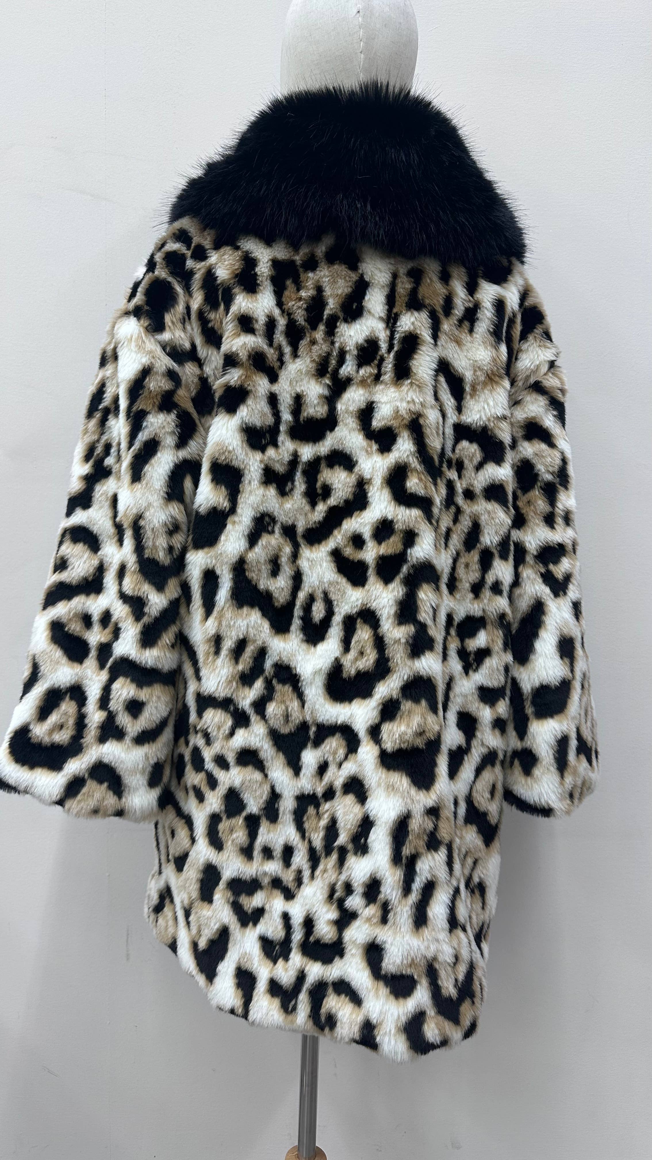 Beige SPOTTED FAUX FUR JACKET for wholesale on Faire2