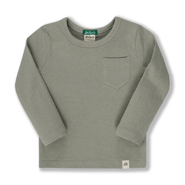 Harbor Grå Langærmet Lomme Skjorte for engroshandel hos Little Road Co.