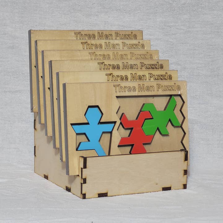 Palmetto Puzzle Works - Venta al por mayor Puzle - Adultos - Puzzles con estante de exhibición recargable de madera