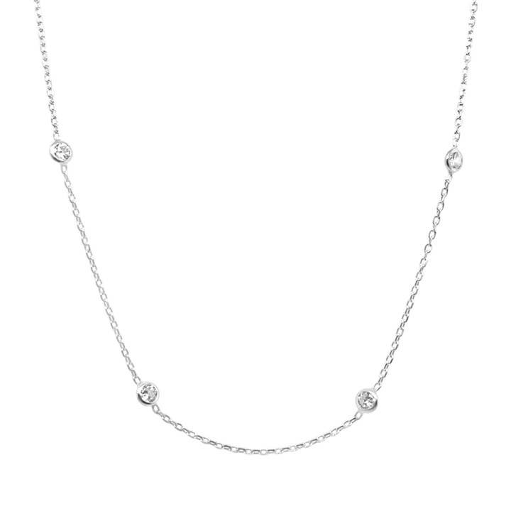 Atlanta Jewelers Supply - Wholesale Link & Chain Necklace - Sterling Silver 4mm CZ Diamond By The Yard Necklace