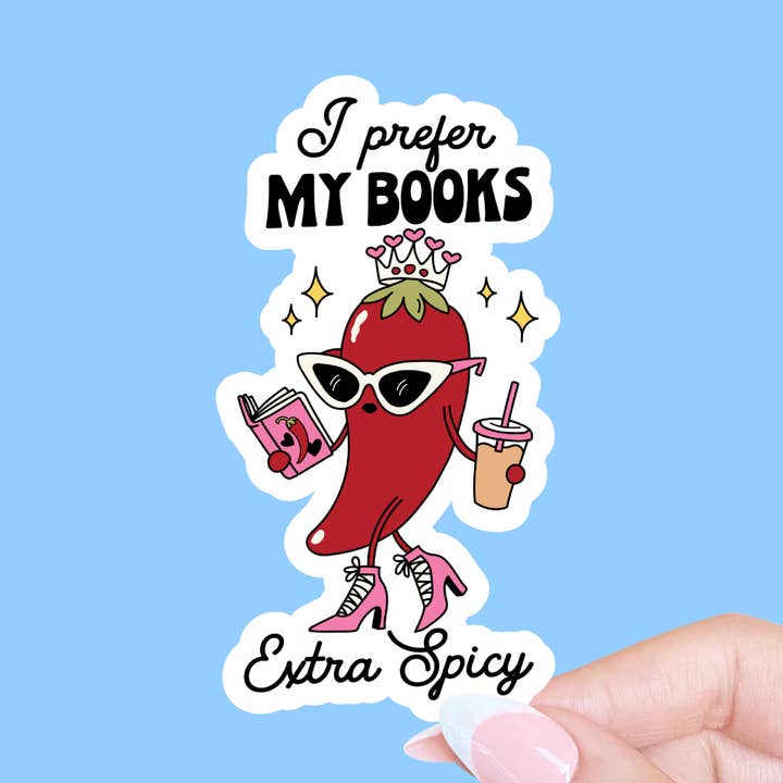 Je préfère mes livres extra épicés, autocollant Kindle, autocollant Smut pour la vente par Radical Buttons