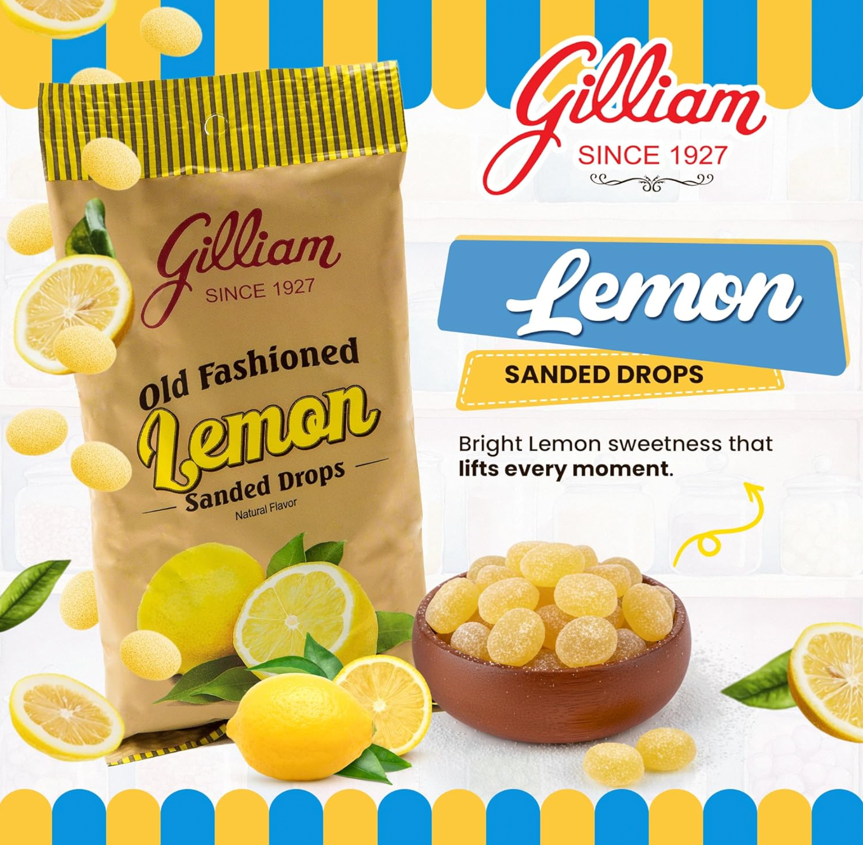 Quality Candy Company - Wholesale Zuigsnoepjes - Gilliam Citroendruppels 12st 4,5oz1