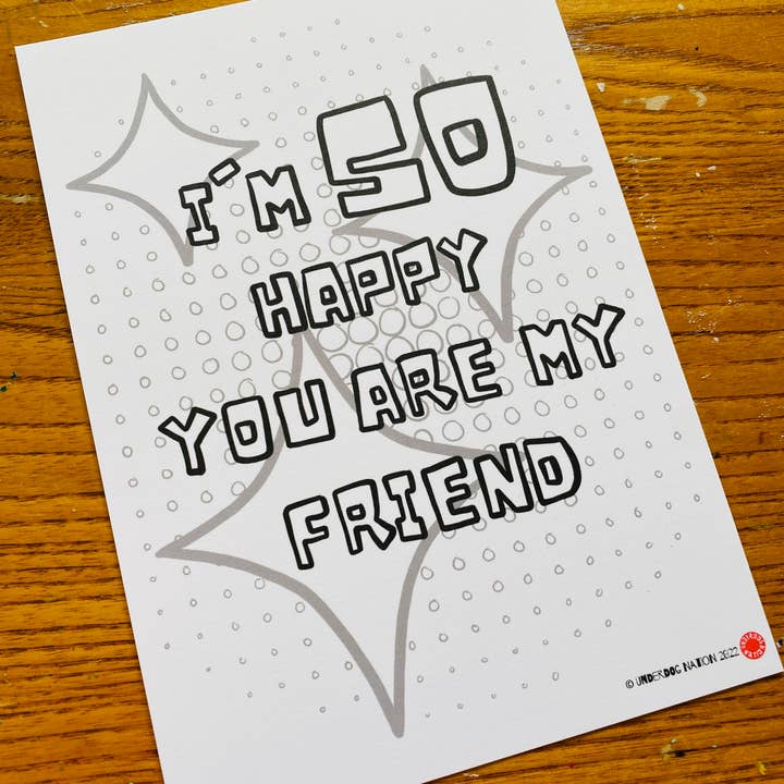 UNDERDOG NATION – Engroshandel Fødselsdagskort – Farve et kort - børns farve lykønskningskort4