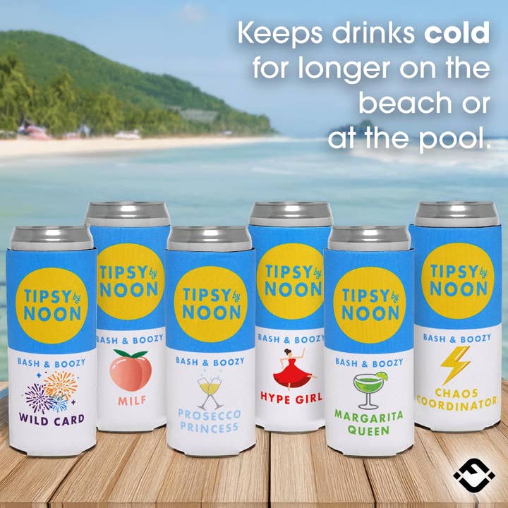 Funky Junque - Wholesale Drink Huggers & Koozies - Bachelorette Slim Can Cooler Set - 12 Pack - Party Animal8