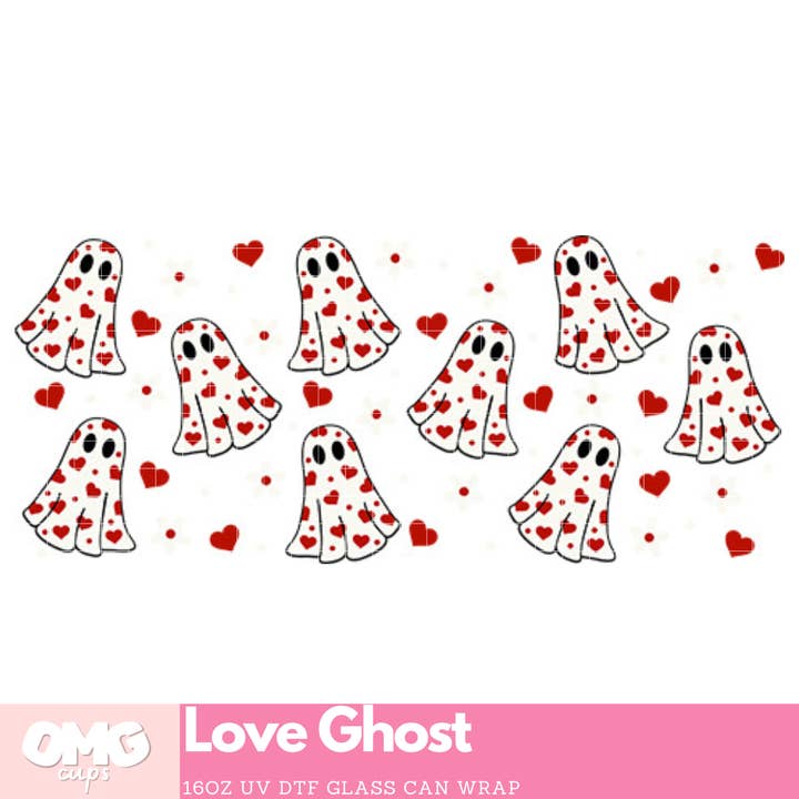 Love Ghost UV DTF Wrap | (Glass Not Included) for wholesale by OMG Cups!