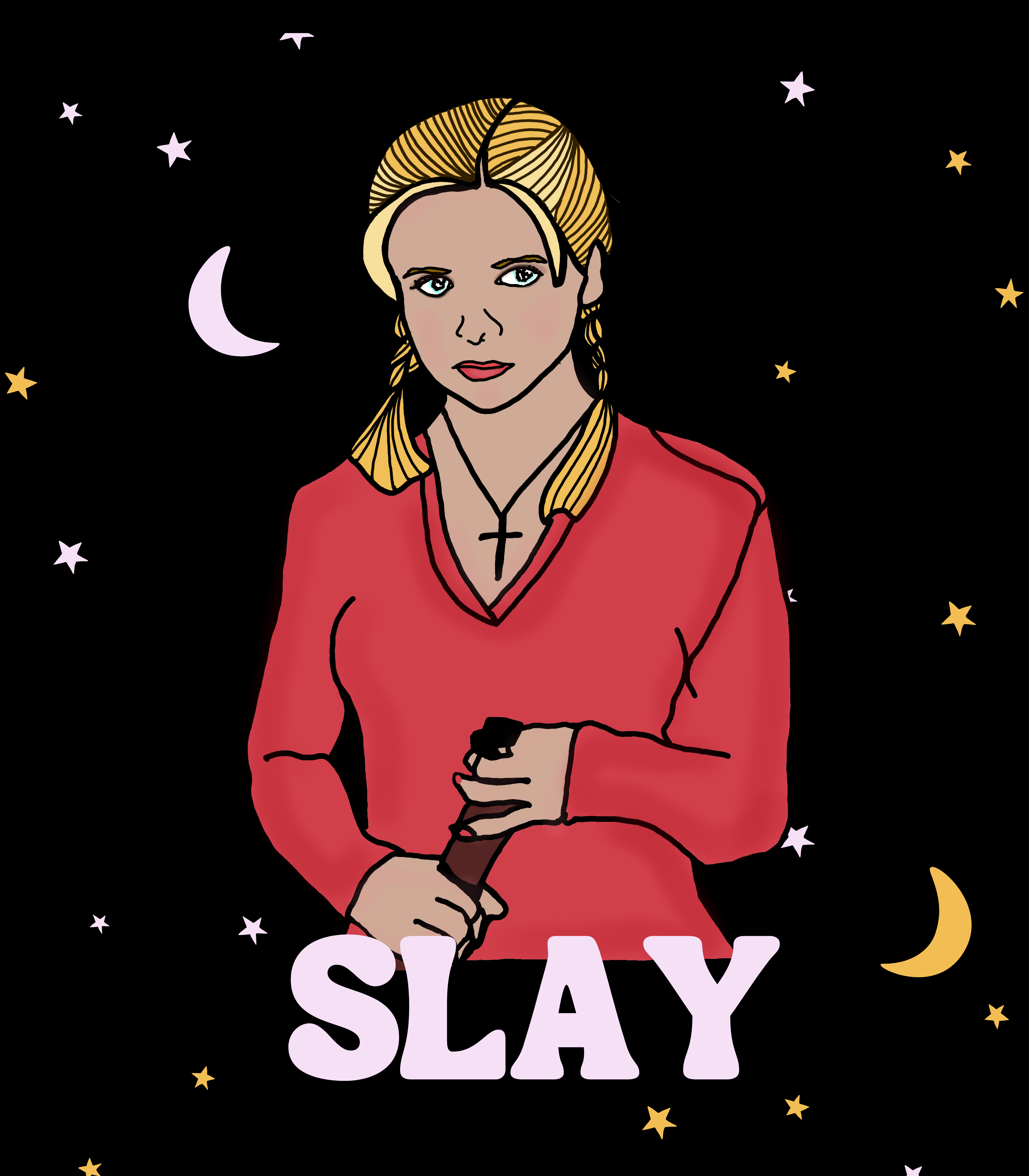 Haunted Fembot - Wholesale Sticker - "Slay" Buffy Water Bottle Sticker3