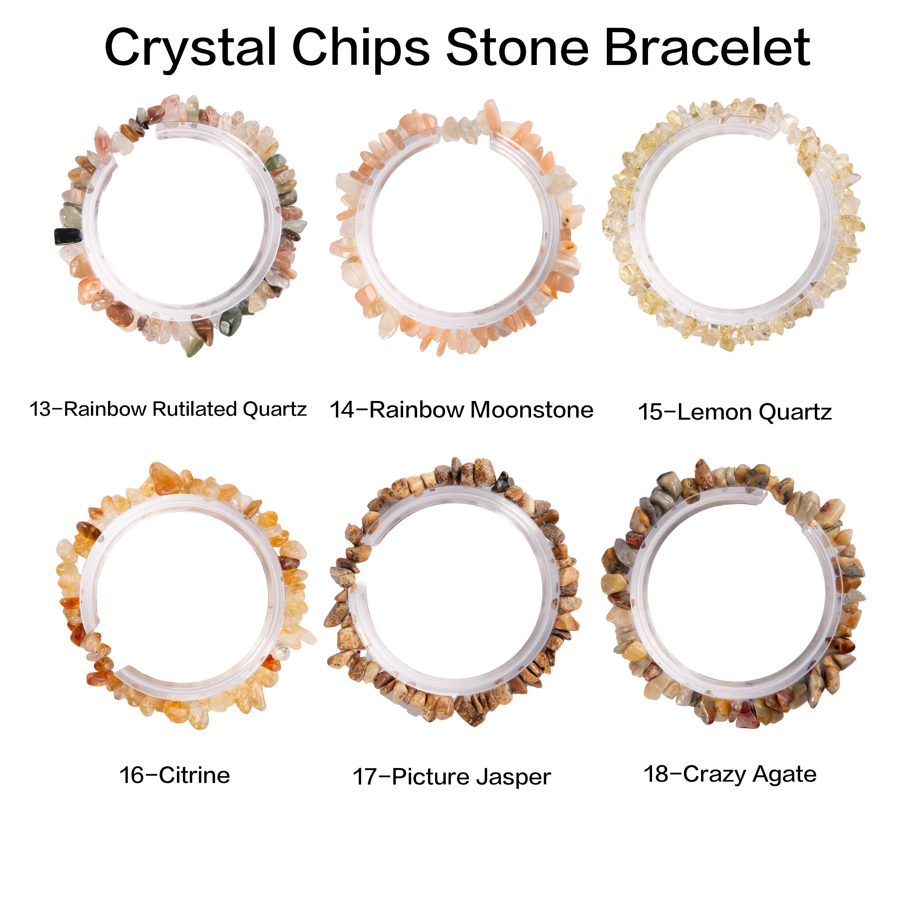 YYDIYcrystal - Wholesale Beaded Bracelet - 4PCs Crystal Bracelets for Couples, Women's chips Bracelet 9