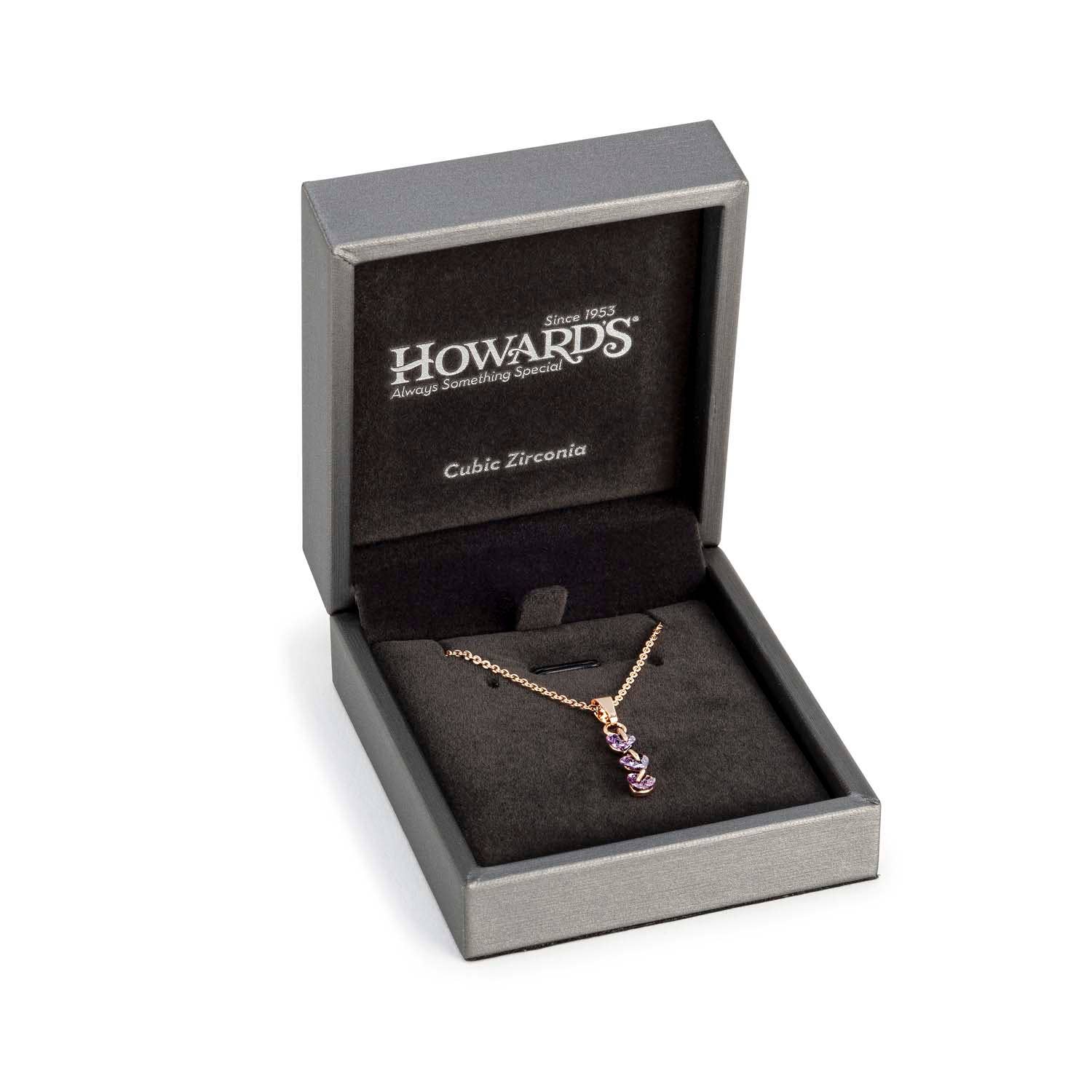 Rosegold Verkauf - Halskette mit Anhänger aus würfelförmigem Zirkonia in Herzform mit Box für den Großhandel auf Faire1