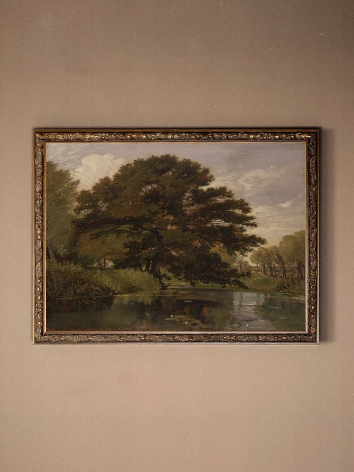 SOUS L'ARBRE ANCIEN, CADRE VINTAGE BRONZE for wholesale by Oleka Canvas