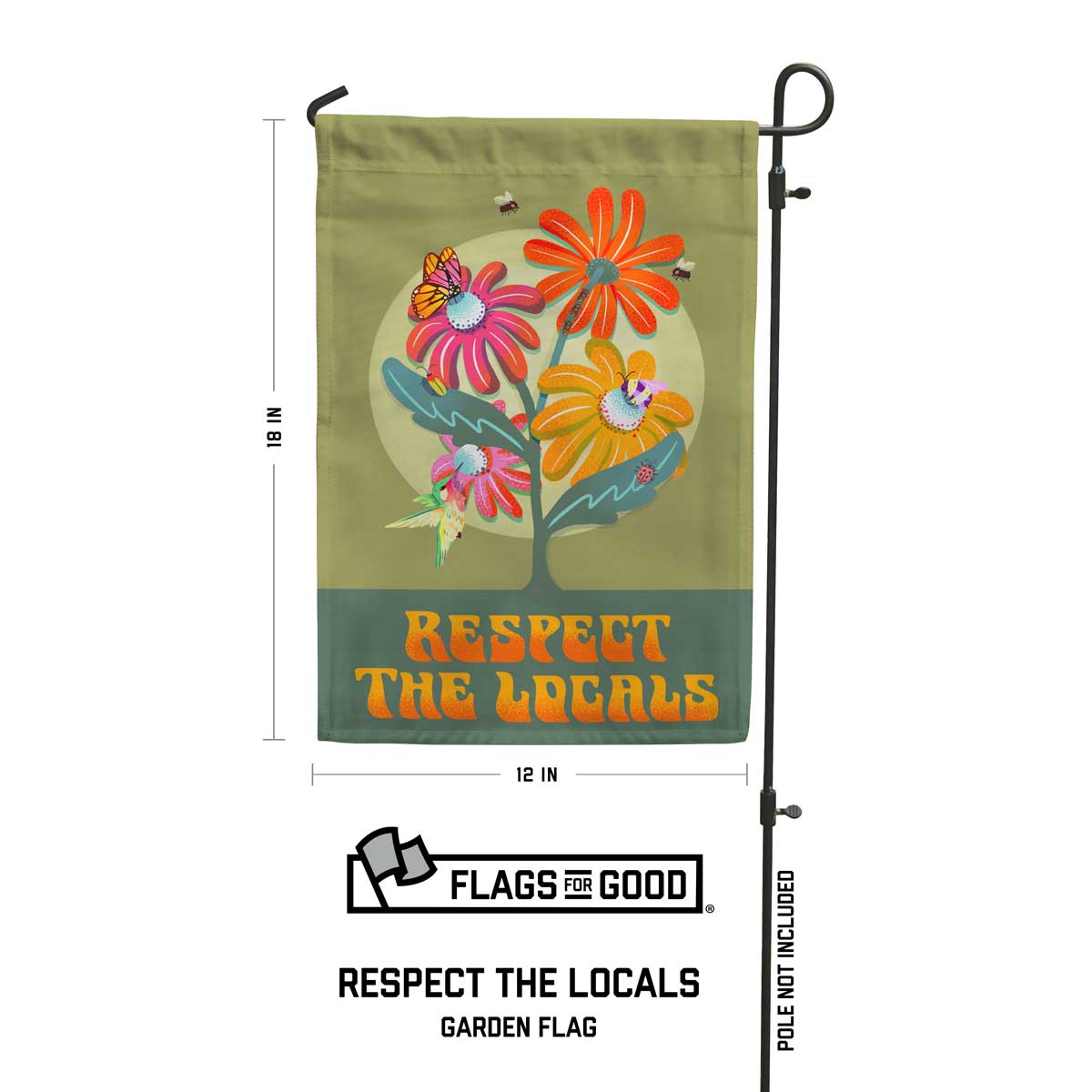 Flags For Good - Wholesale Flag - "Respect the Locals" Pollinator Flag1