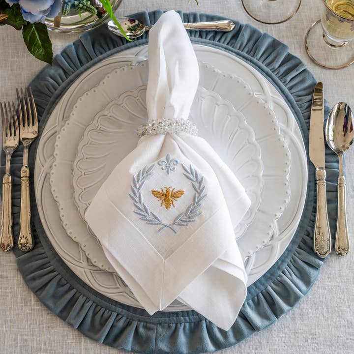 Italian Bee groot servet voor wholesale door Arte Italica & Crown Linen Designs