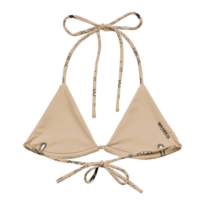 Goth Cloth Co. - Venta al por mayor Parte superior de bañador - Mujer - Top de bikini de cuerda con tatuaje desnudo