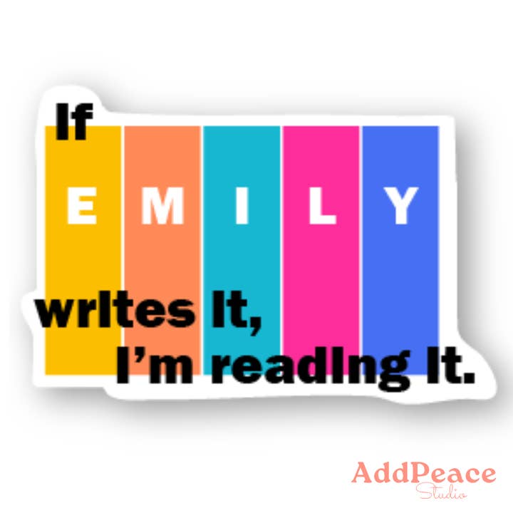 Hvis Emily skriver det, læser jeg det Emily Henry Fan Sticker for engroshandel hos AddPeace Studio