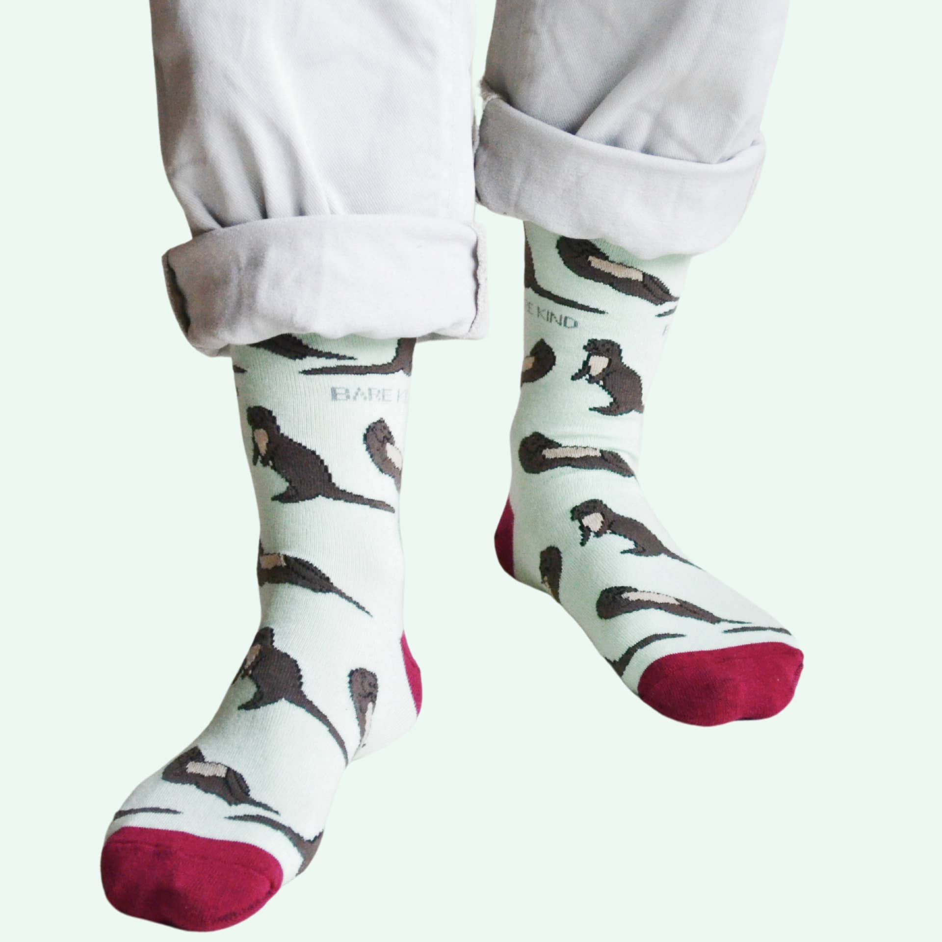 Bare Kind Socks - Wholesale Socks - Unisex - Otter Socks | Bamboo Socks | Pastel Green Socks5