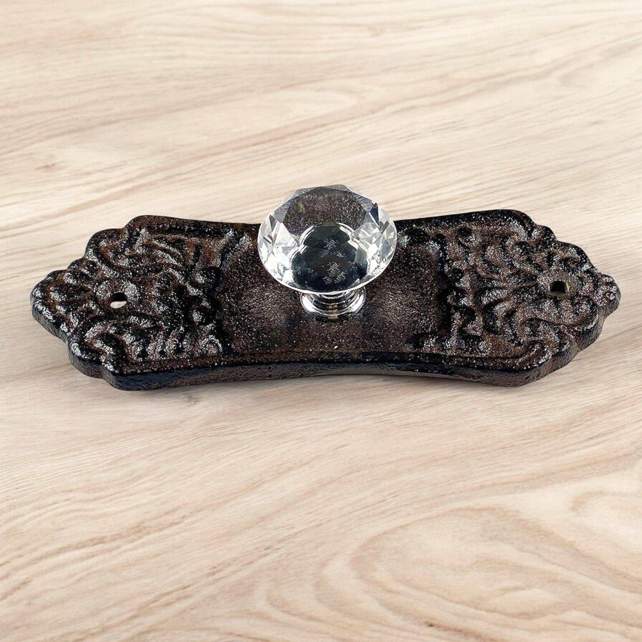 Iron & Blossom - Wholesale Knob/Pull - Sparkling Cast Iron Crystal Drawer Pull, Vintage Glam Cabinet Knob0