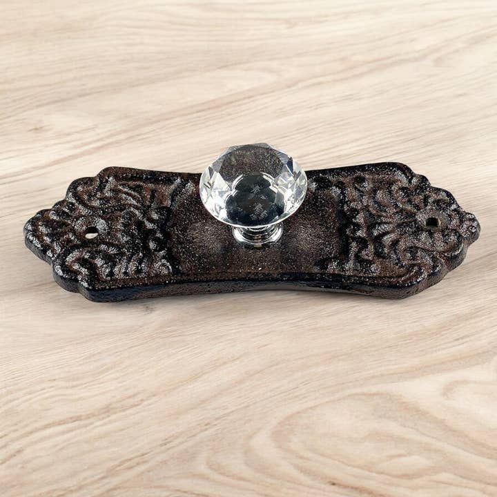 Sparkling Cast Iron Crystal Drawer Pull, Vintage Glam Cabinet Knob for wholesale by Iron & Blossom