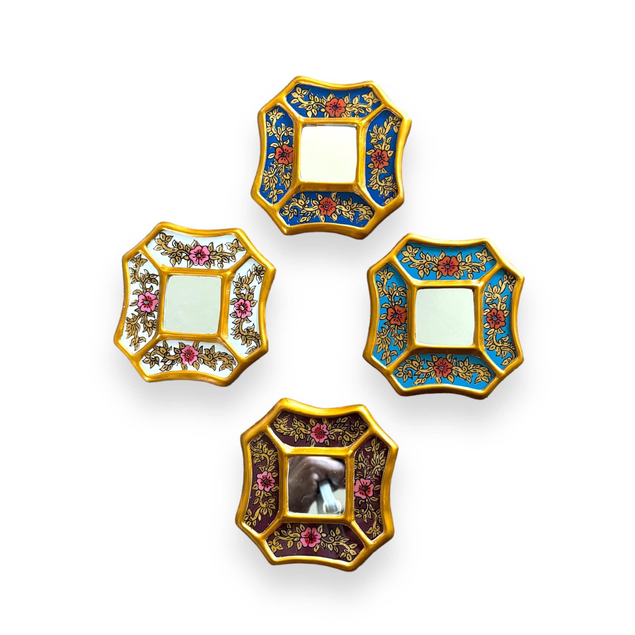 Zoe Artcrafts Corp. - Wholesale Wall Mirror - Decorative Mirror 4.5" - Floral pattern- Home Decor Wall art4