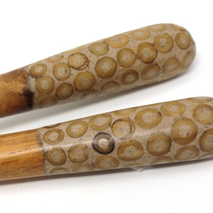Fair Together - Wholesale Assorted Cutlery Set - Salad servers with bamboo, coconut, or cinnamon inlay