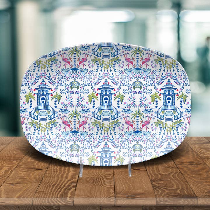 Colorful Chinoiserie Dinnerware Collection (Unbreakable and BPA-free) for wholesale by Britt Mills Design