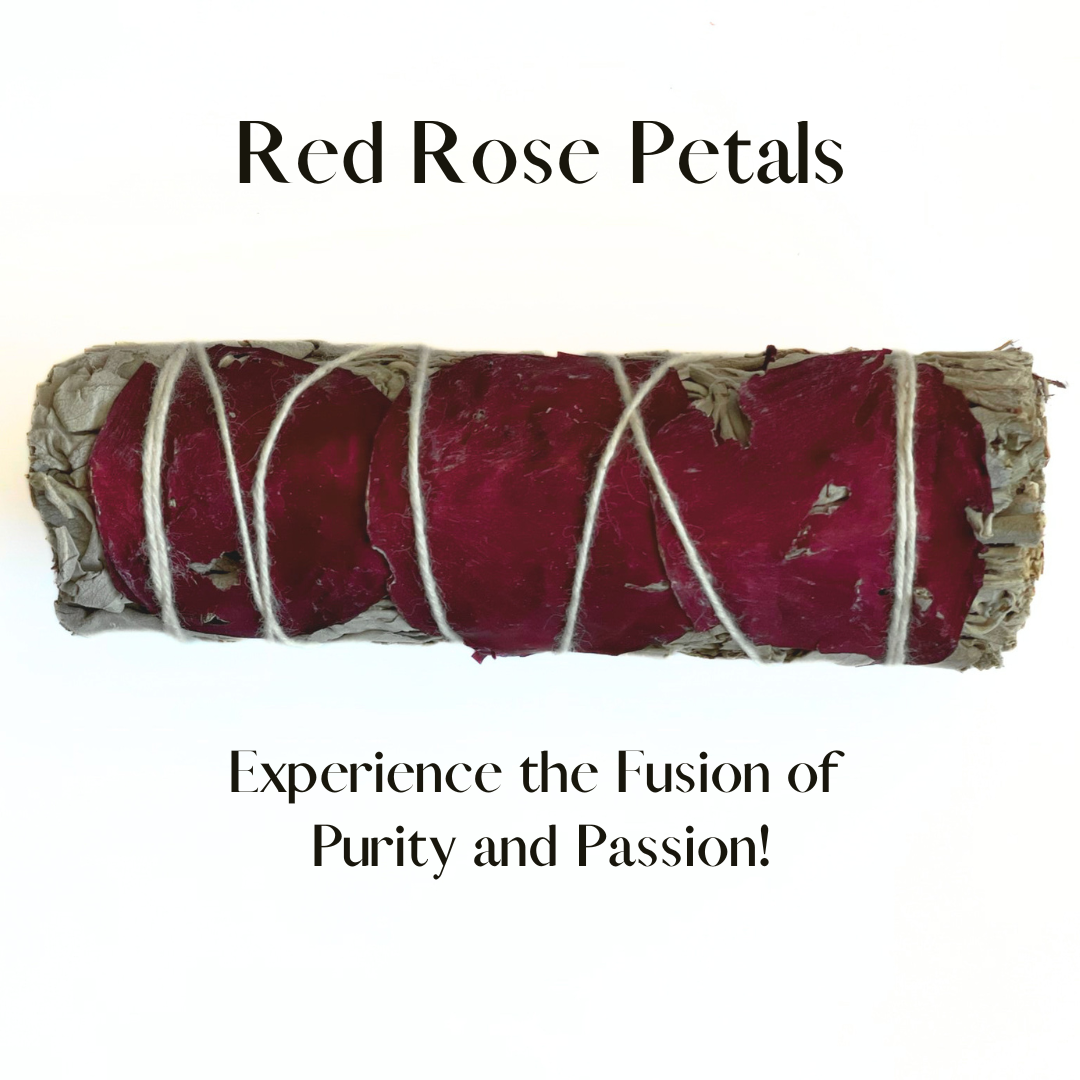 Third Eye Sage - Wholesale Sage Bundle - Wholesale 4″ Blue Sage & Red Rose Petals Smudge Sticks – Bulk Cleansing & Aromatherapy Bundles for Serenity2