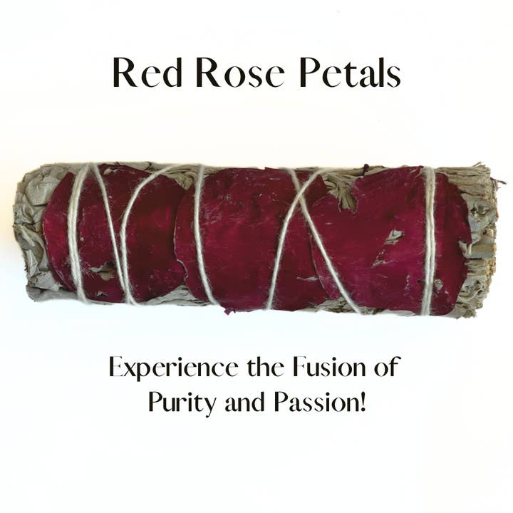 Third Eye Sage - Wholesale Sage Bundle - Wholesale 4″ Blue Sage & Red Rose Petals Smudge Sticks – Bulk Cleansing & Aromatherapy Bundles for Serenity2