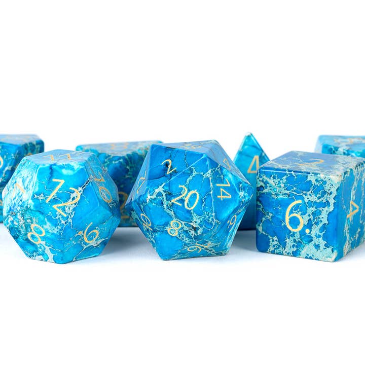 FanRoll by Metallic Dice Games - Wholesale Dice - PREMIUM Engraved Gemstone Dice (18 Options)10