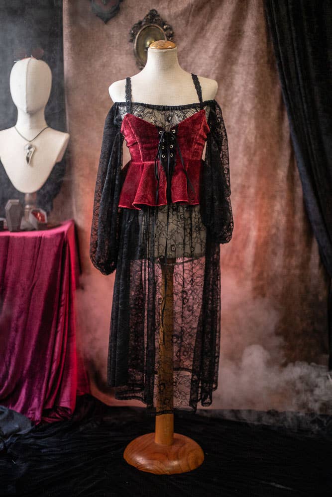 Costurero Real - Wholesale Costume - Women's - Red Velvet Corset bodice, Tapestry Victorian Gothic vampire5