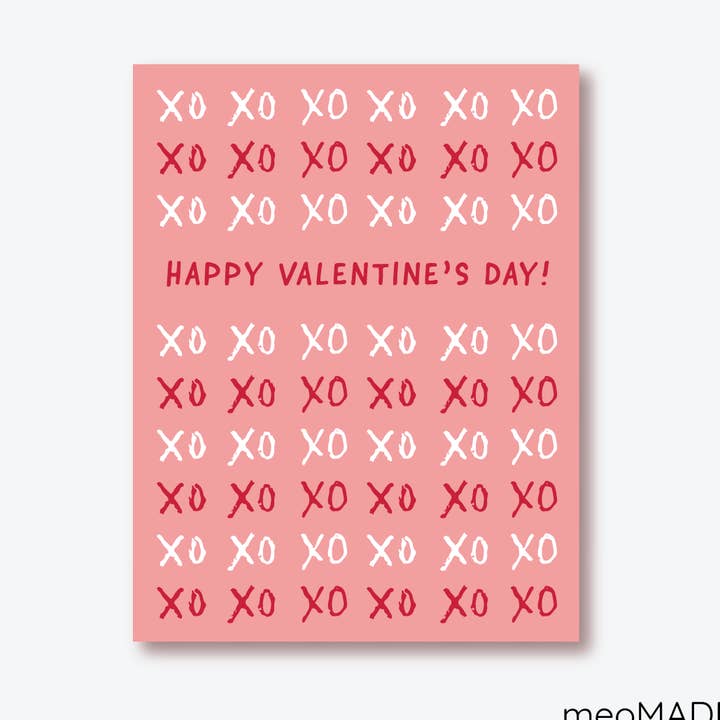 Valentine's Day XOXO Greeting Card for wholesale by meoMADE