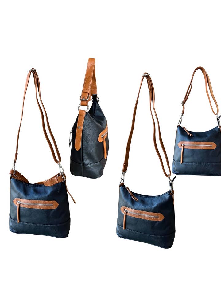 Top grain cowhide shoulder bag /crossbody for wholesale by Roma Leathers, Inc.