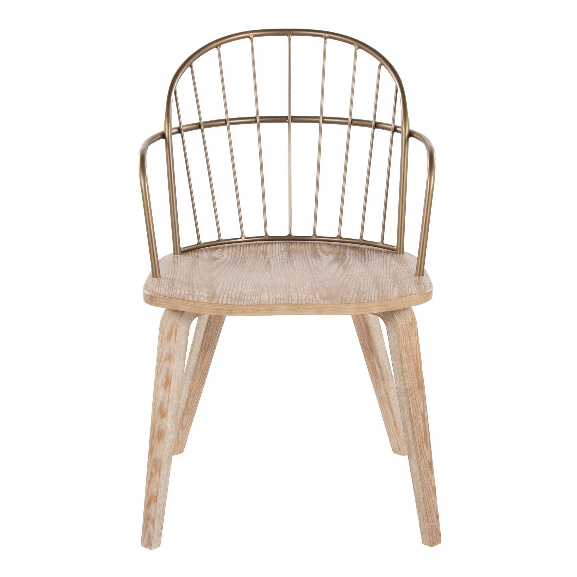 Black Metal Dark Walnut Wood Riley Arm Chair - Set of 2 for wholesale on Faire5