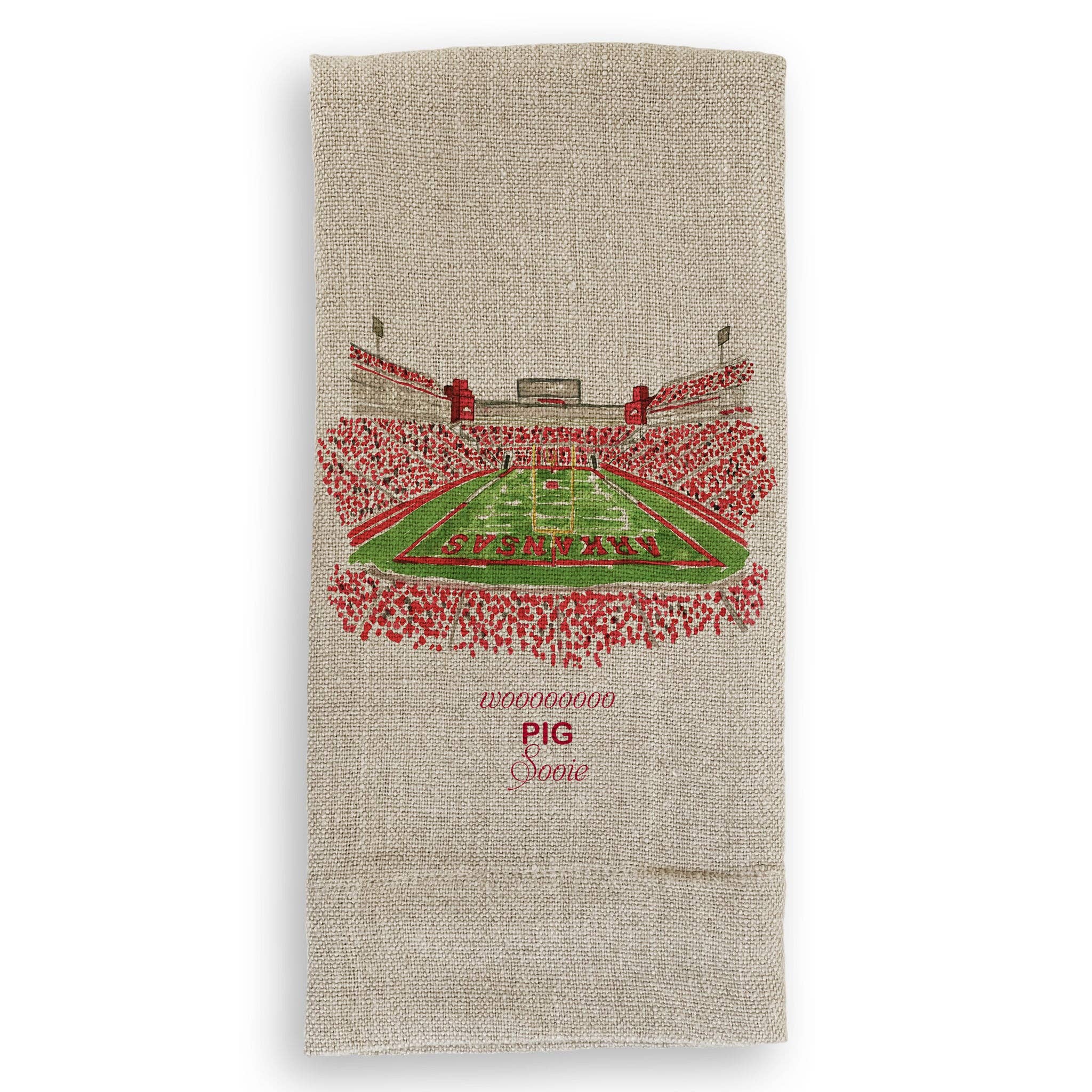 French Graffiti - Wholesale Tea Towel - Fayetteville, Arkansas Stadium with Quote1