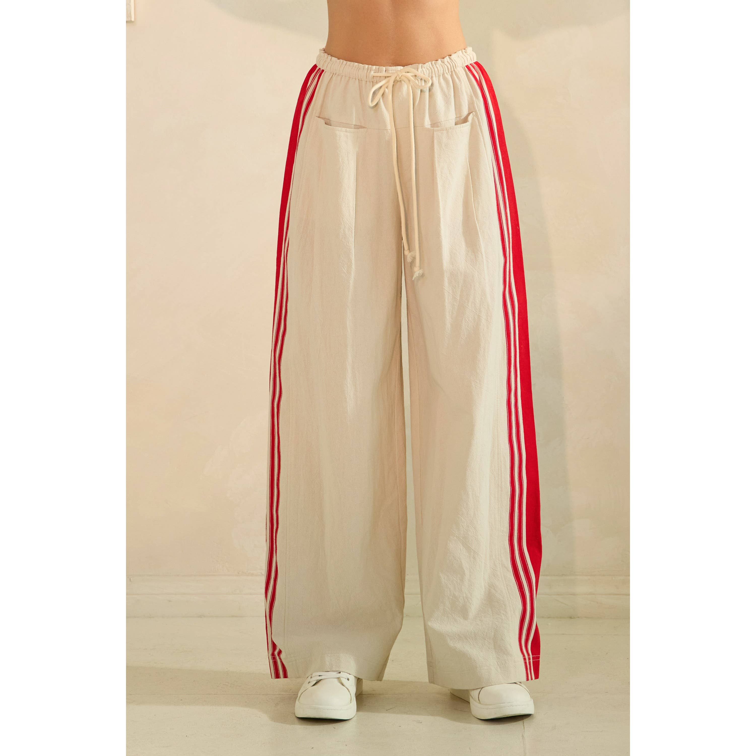 Ivory Sport Striped Wide Legged Pants for wholesale on Faire12