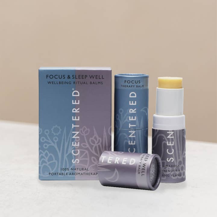 Focus & Sleep Well Aromatherapy Balm Duo x 6 for wholesale by Scentered
