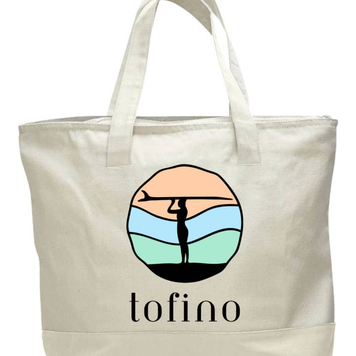 Northwest By Nature - Wholesale Beach Bag - Tofino 19 L Canvas Zippered Tote Beach Bag