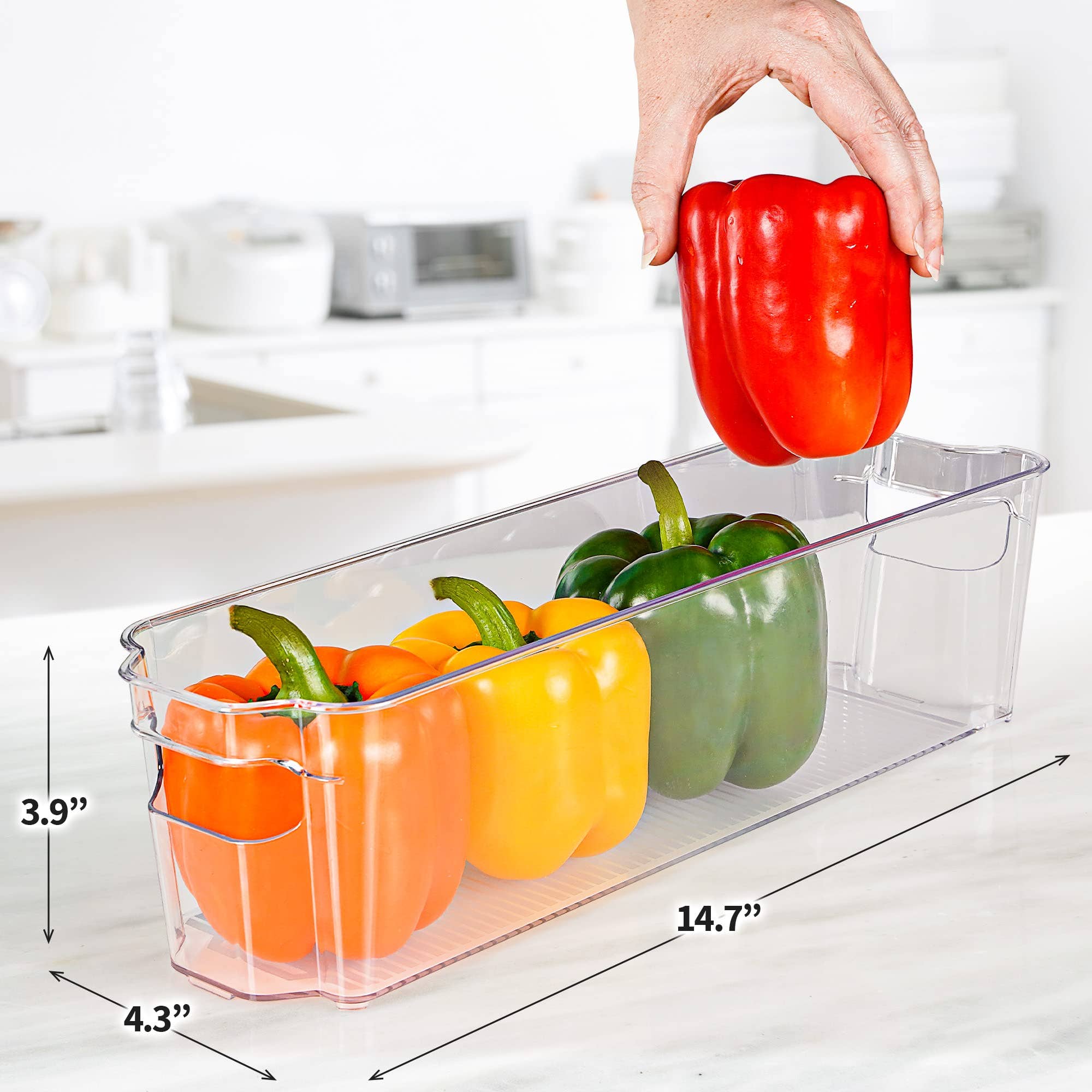 Zulay Kitchen – wholesale Förvaring/Arrangör för kök – Tranparenta förvaringslådor för kylskåp, 4-pack3