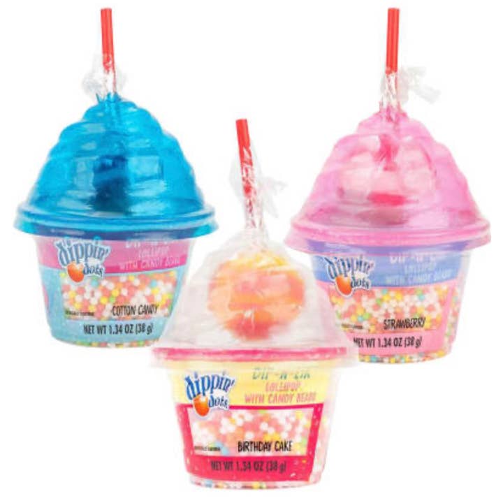 O'Shea's Candies Sweet Shop - Wholesale Lollipop - Novelty NEW 🎉 Dipping Dots Lollipops 🍭 w/ Dip- 12CT Tray