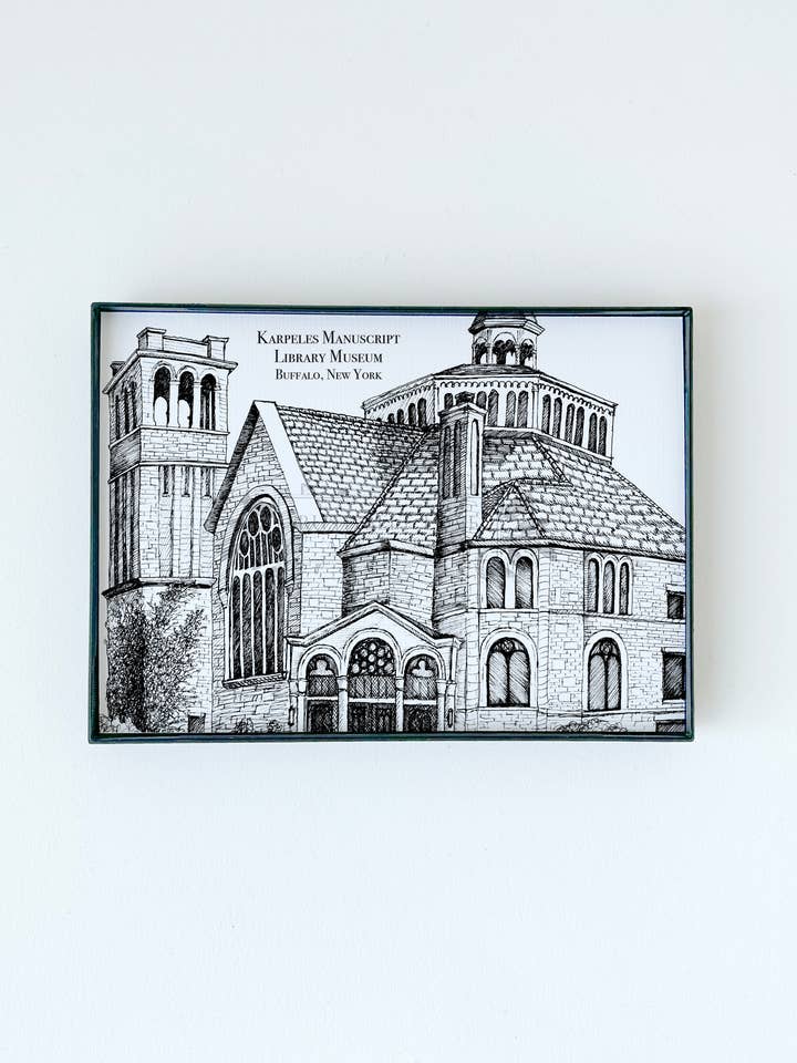 Karpeles Manuscript Library Museum Illustration Print for wholesale by Rust Belt Love Paperie