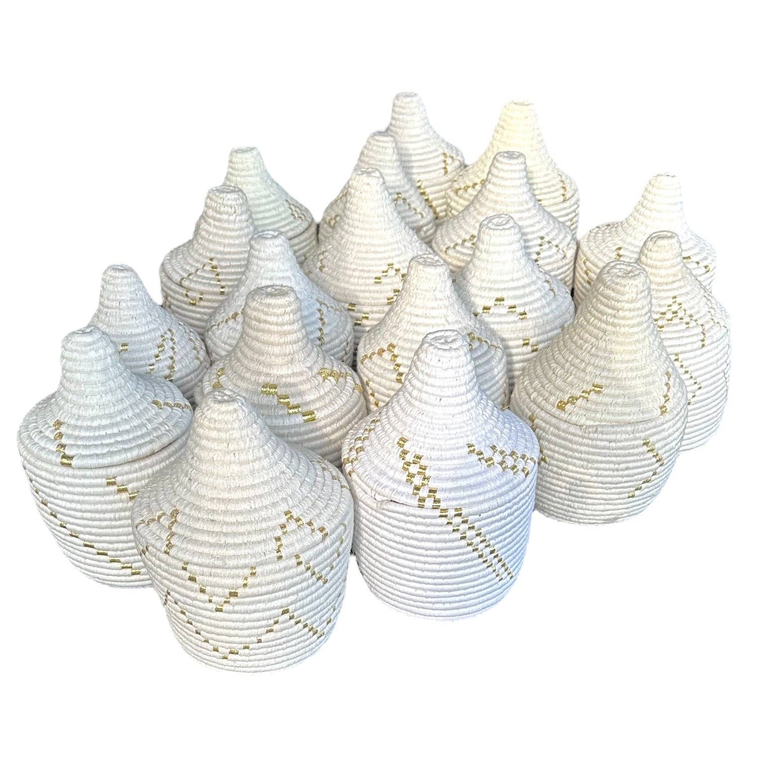 SOUK in the CITY - Vendita all'ingrosso Cestini - Cesti Berberi - bianco | oro6